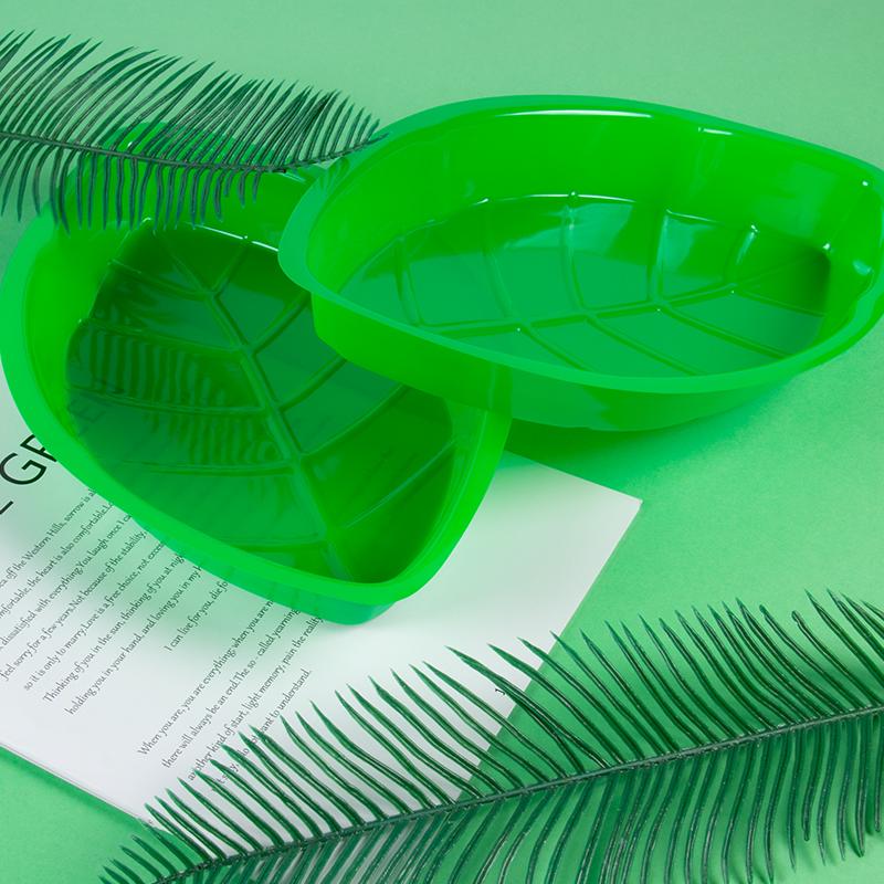 6pcs Hawaiian Green Palm Leaf Shape Plate Food Tray for Jungle Safari Theme Summer Luau Birthday Party Decorations Popcorn Plate