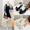 With Skirt Fairy Style Gentle Bow Word with Thin Heel Square Head Shoes High Heel Sandals Women 2025 Summer New