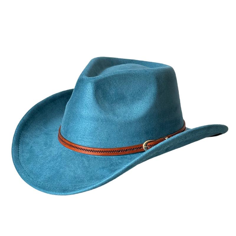 Retro Western Cowboy Hat with Upturned Brim - Unisex Jazz Style, European & American Fashion