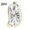 Living Room Wall Clock Modern Distorted Melting Clock Arabic/Roman Numeral Table Silent Decorative Timepiece Non-Ticking for Bedroom Office