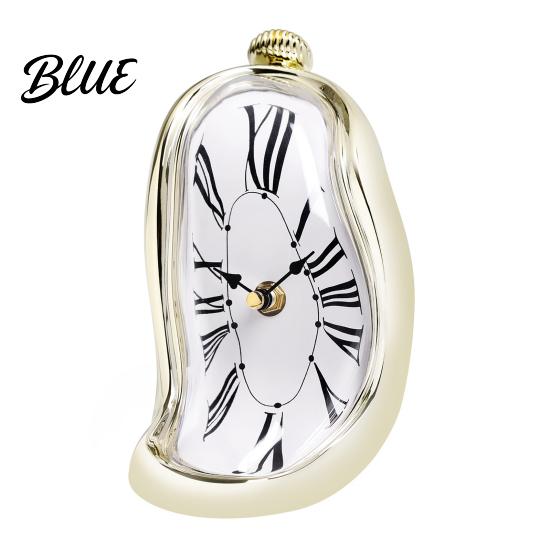 Living Room Wall Clock Modern Distorted Melting Clock Arabic/Roman Numeral Table Silent Decorative Timepiece Non-Ticking for Bedroom Office