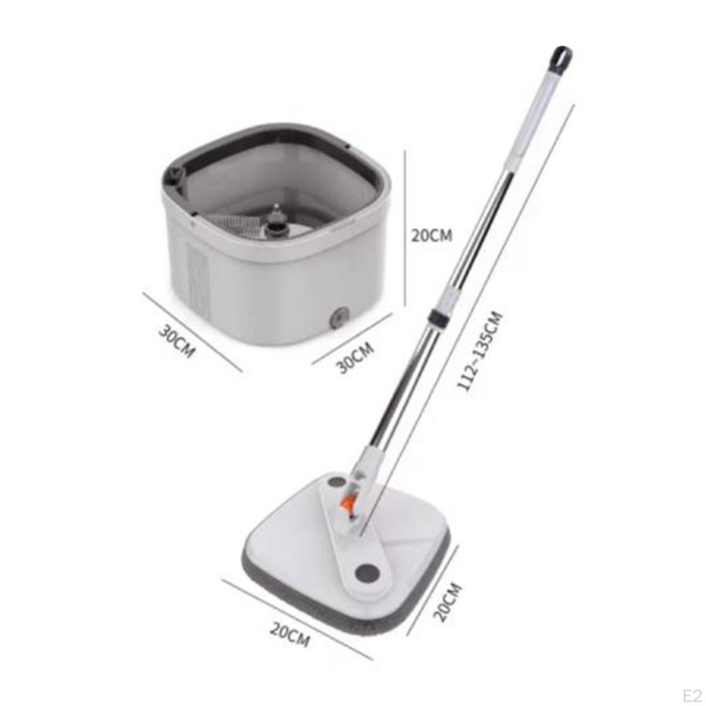 Rotating Mop Bucket Set Clean Hardfloor Scrubber Degree Head for Bathroom