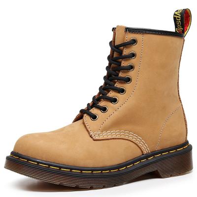 Большого размера женские высокие ботинки из желтой коровьей кожи первого слоя, классические ботинки в стиле ретро, в британском стиле, мужские