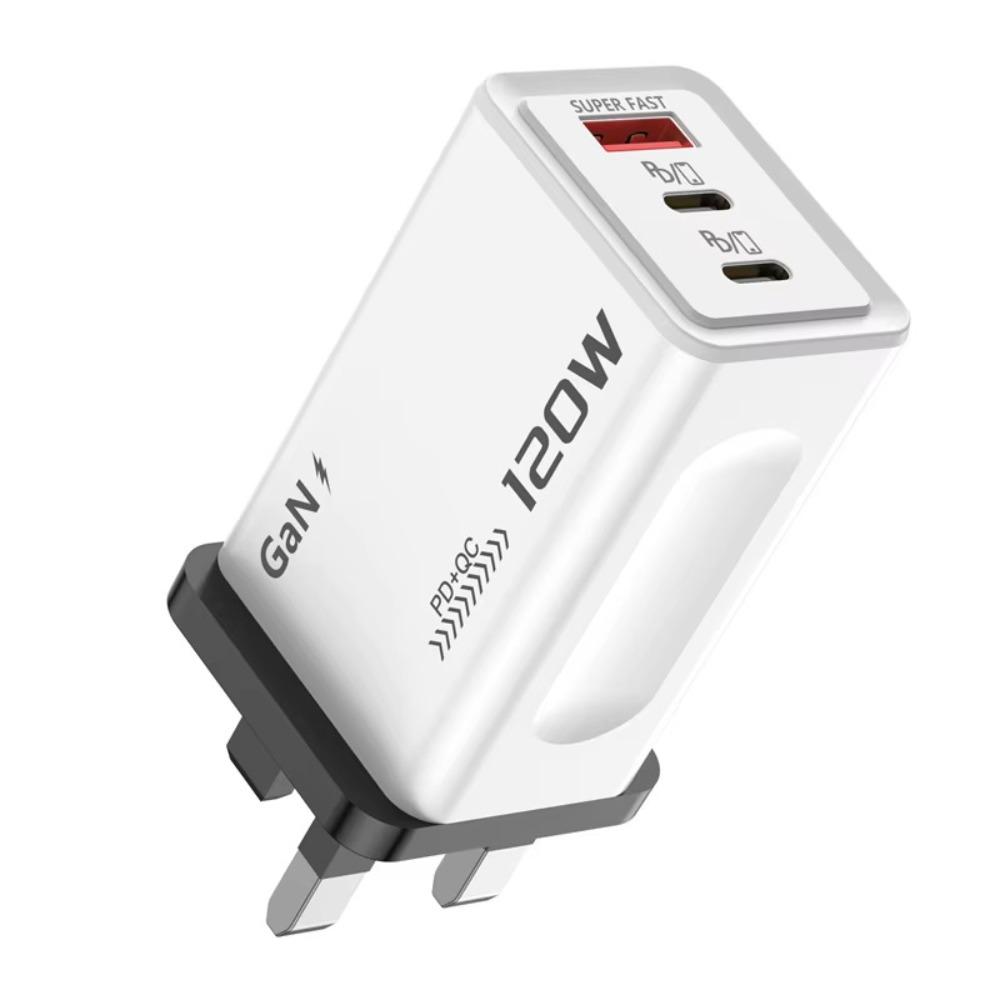 Fast Charging 120W Quick Charger Plug 3-Ports Multi-Port Charger for Huawei/Xiaomi/Samsung