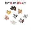 500pcs/lot Gold Silver Copper Ball Crimp End Beads Dia 1.5-3mm Stopper Spacer Beads For DIY Jewelry Making Supplies Accessories