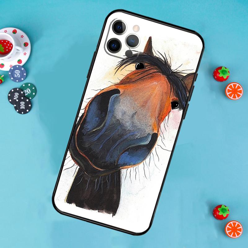 Красивый чехол для телефона с лошадью для iPhone 17 Air 16 15 14 13 11 12 Pro Max 13 12 mini 15 16 Plus 16e Чехол Funda