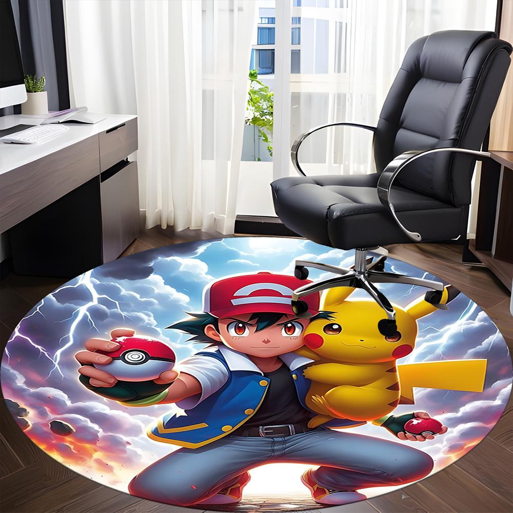 1pc Pokémon, Pikachu Chair Carpet for Office, Non slip, Soft and Durable Office Rug