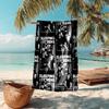 proof beach towel with Sleeping With Sirens pattern - soft,absorbent,quick-drying,machine washable - perfect for swimming,camping,bathing