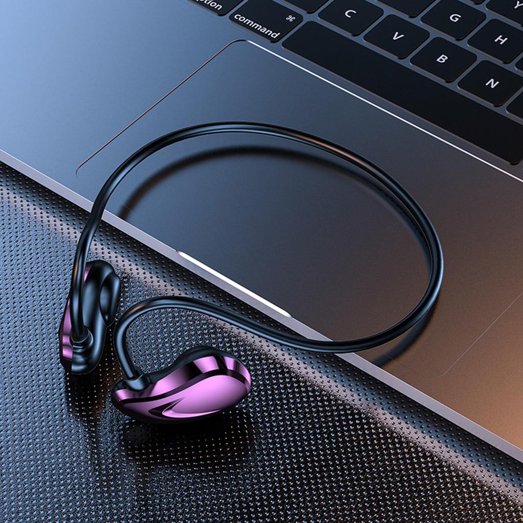 Наушники с открытым ухом Многофункциональные Стереозвук Шумоподавление Беспроводные Bluetooth 5.3 Наушники для Спорта Бега Ежедневного использования Фиолетовые