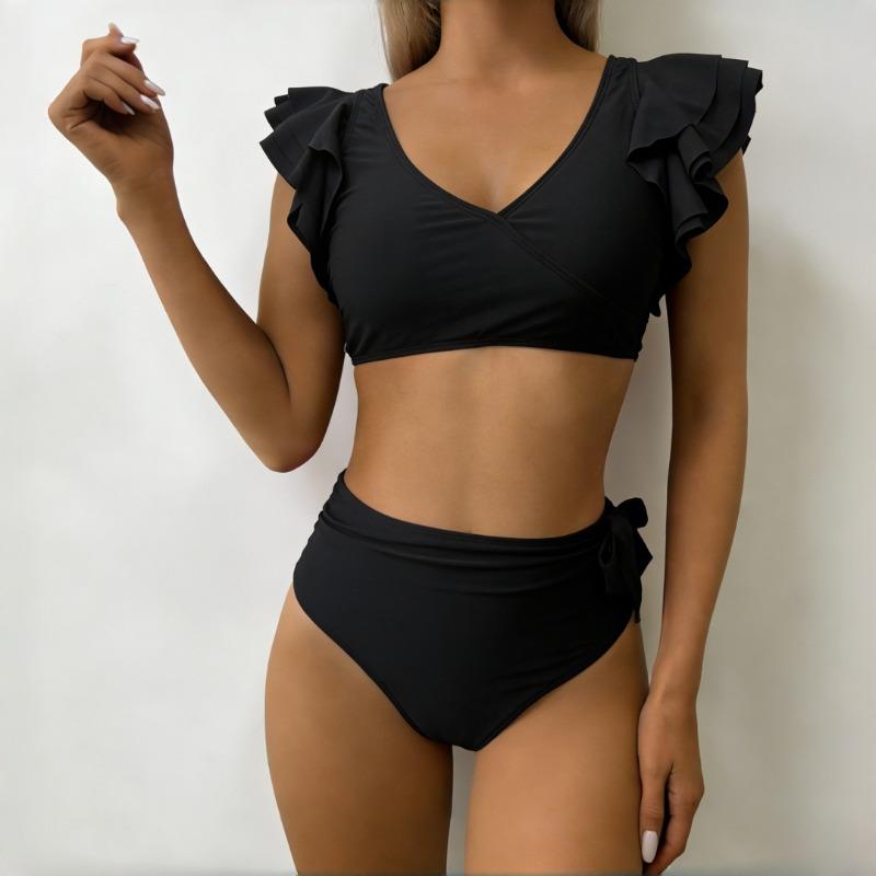 Популярный европейский и американский раздельный купальник-бикини, высококлассный, для отдыха на горячих источниках, бикини с высокой талией