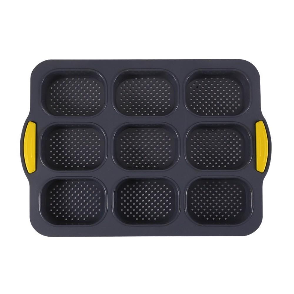 9 Grids Bread Baking Form Non-Stick Silicone Baking Pan Food Grade Bread Loaf Pan  Household Baking
