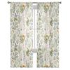 Vintage Herbaceous Floral Texture Sheer Curtains for Living Room Bedroom Kids Room Tulle Window Treatment Drapes