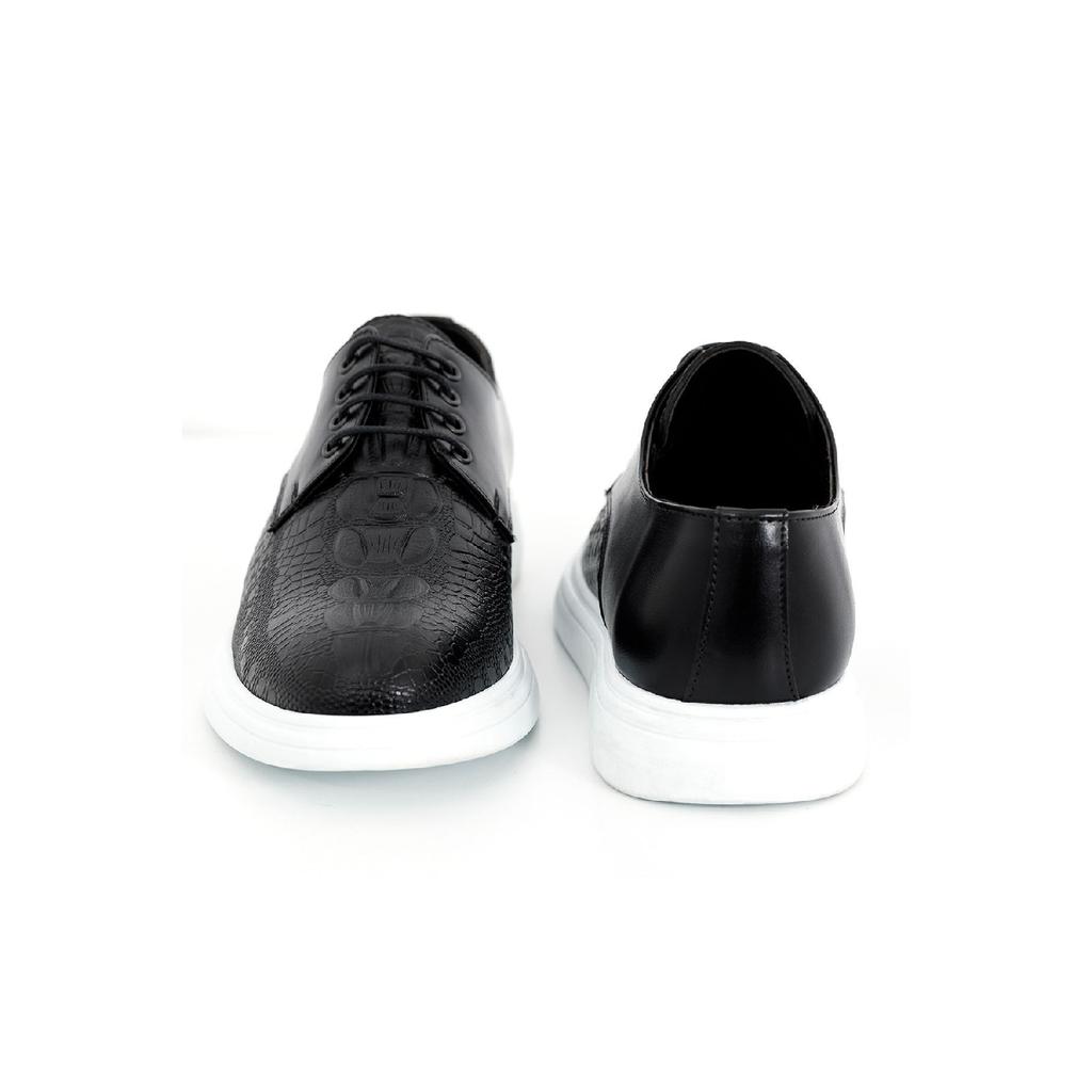 Повседневная черная мужская обувь, полуклассическая оксфордская обувь на толстой белой подошве на шнуровке, повседневная P04