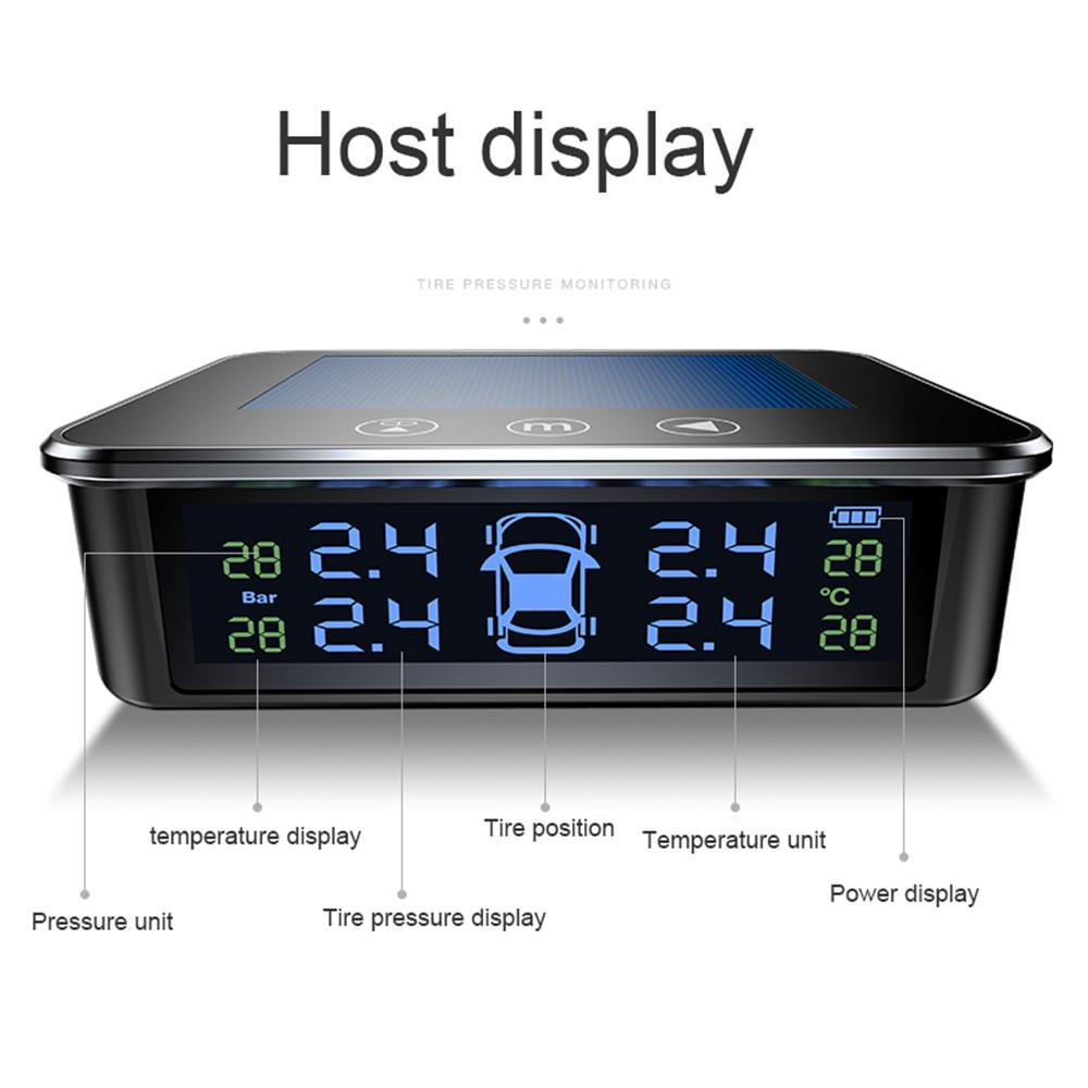Солнечная умная автомобильная цифровая система контроля давления в шинах Tpms, предупреждение о безопасности шин, оповещение о высокой температуре, внешние датчики Md55