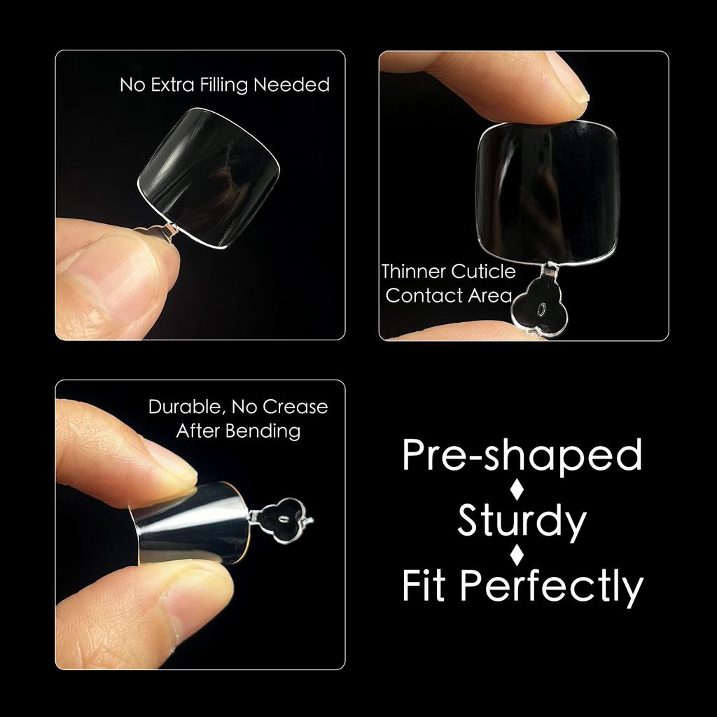 240 шт. в коробке, прозрачные подушечки для ногтей, подушечки для ногтей, все наклеенные, легкие и тонкие, маникюрные подушечки для ногтей Abs