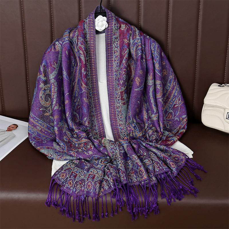 [T341] Этнический стиль кисточки одеяло дизайнер толстый пашмина зимний теплый шаль обертывание кашемировый шарф женский шейный платок шали