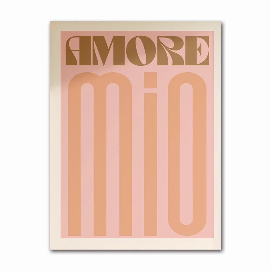 Minimalism Decor Posters Quotes Wall Art Canvas Painting Inspired Music Ciao Amore With Love Prints Living Room Home Decor