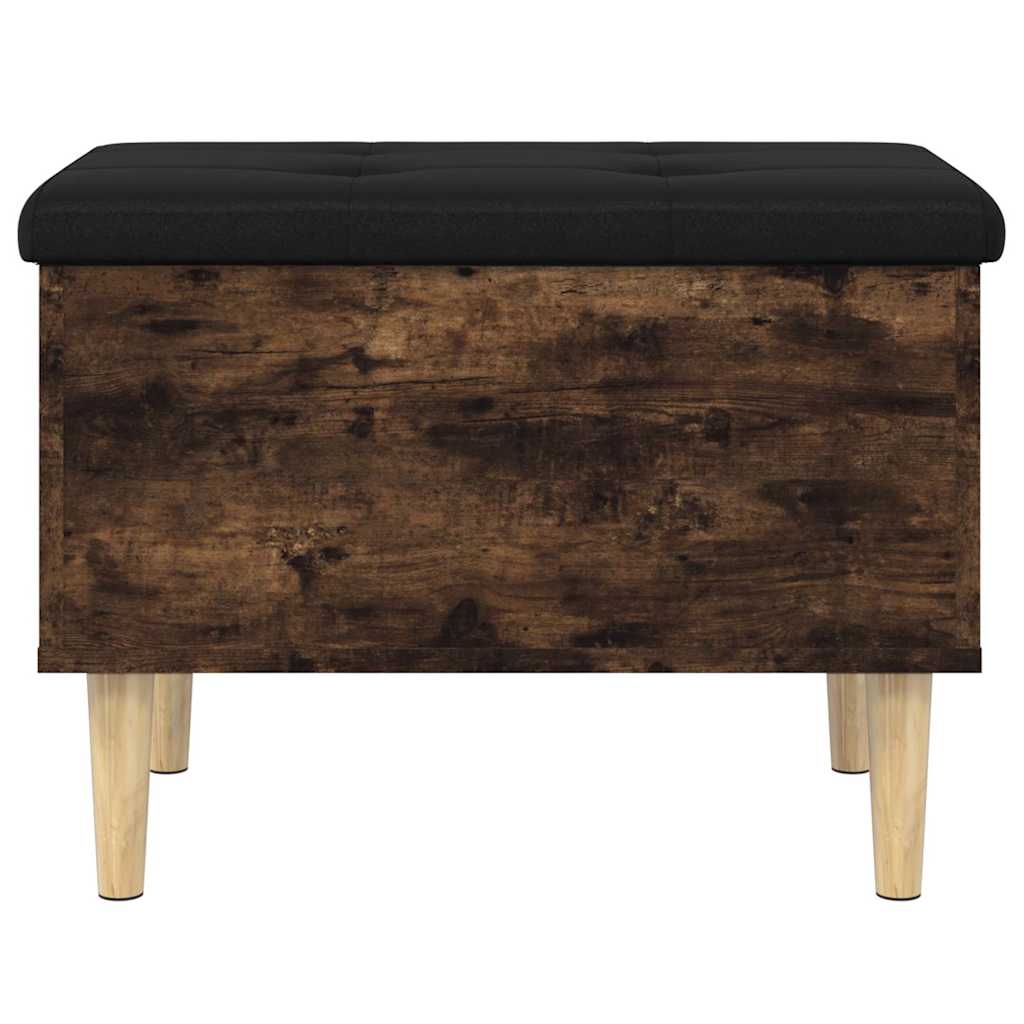 Storage Bench in Smoked Oak 62 x 42 x 46 cm Wood Based Material