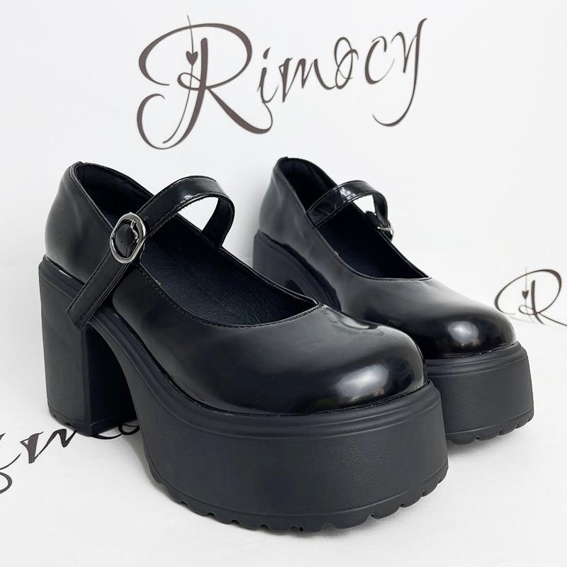 Women's Fashion Platform Pumps Super High Heels Buckle Strap Mary Jane Shoes Goth Party