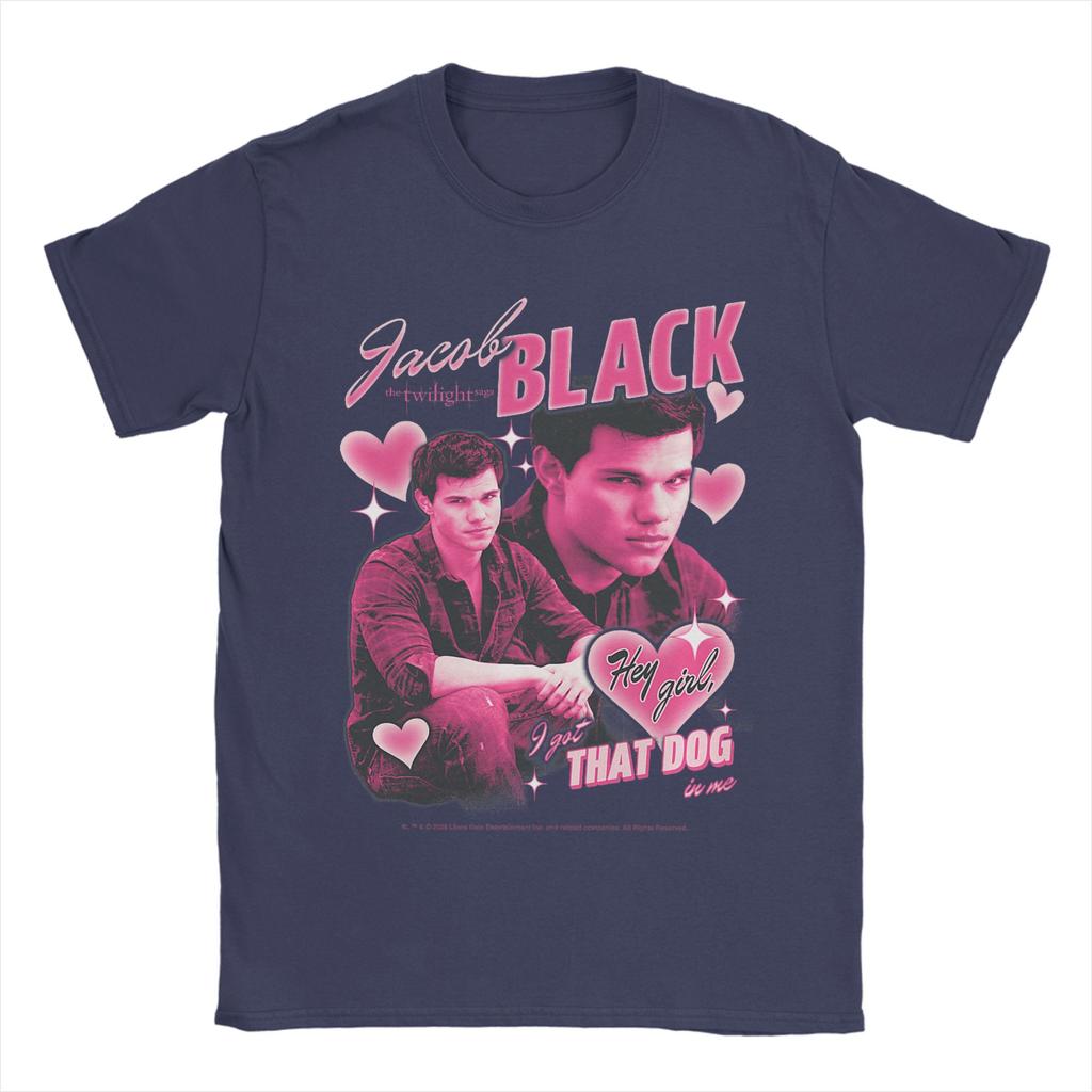Unisexs Twilight Team Jacob Pink Hearts Valentines Day Crush Movie T Shirts Cotton Tees Short Sleeve TShirt ONeck Tee Shirt