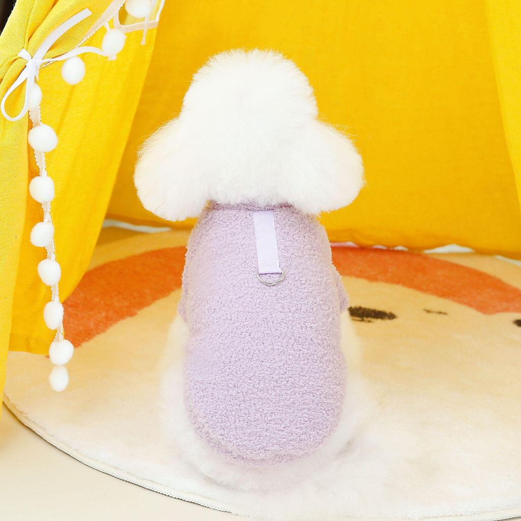 Новая однотонная флисовая одежда для кошек, бишонов, тедди и корги на осень/зиму — плотная и теплая.