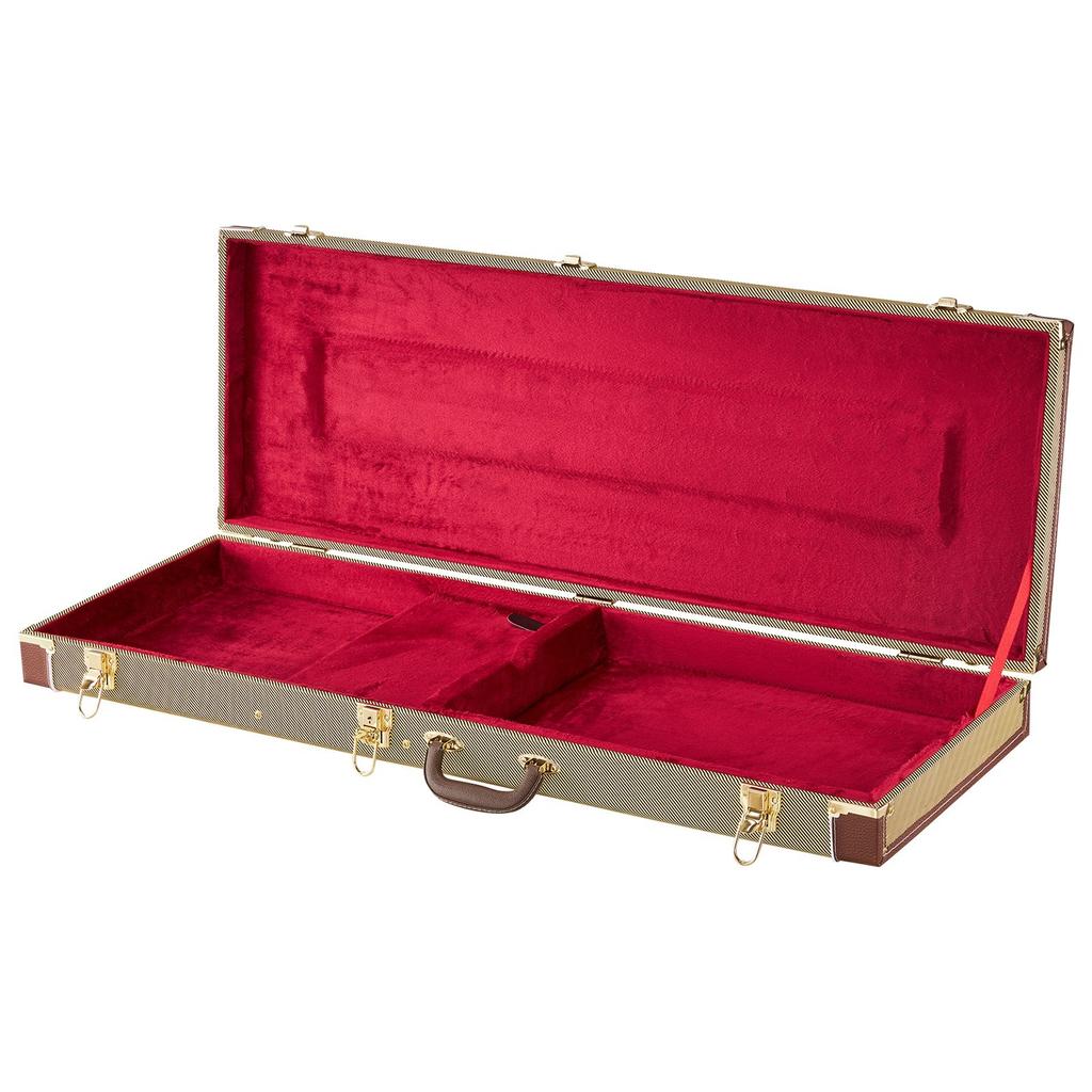 Electric Guitar Hard Case, 1050 MM, Rectangle Wooden Hard-Shell Protective Carrying Case, with Lock Latch, Padding, Accessory Compartment, Key, for 39