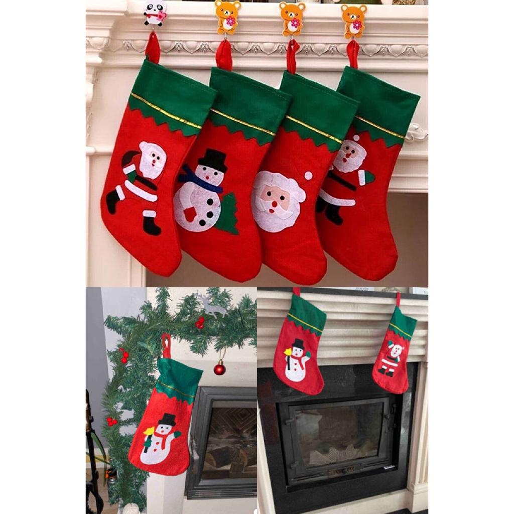 Новогодний декор, чулок, камин, настенное украшение, рождественское украшение на елку, Санта-Клаус, снеговик, 35 см х 25 см