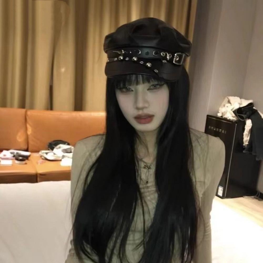 Dark Retro Gothic Spike Cap Lolita Cool Painter Hat Harajuku Rivet Punk Cap  Mens Women