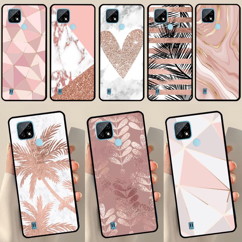 Love Rose Gold Style For Realme GT Neo 2 3 Master 8i 9i 8 9 Pro Plus C35 Case For OnePlus 9 10 Pro 9R 10R Nord2