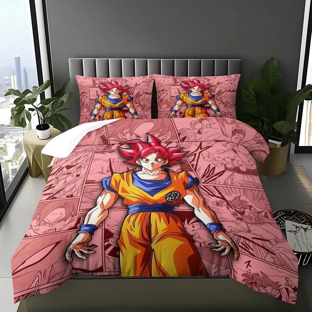 Горячие Аниме Комплекты Постельного Белья D-Dragon-Ball Пододеяльник и Наволочка 2/3 шт. Идеальное Украшение для Подростковой Спальни