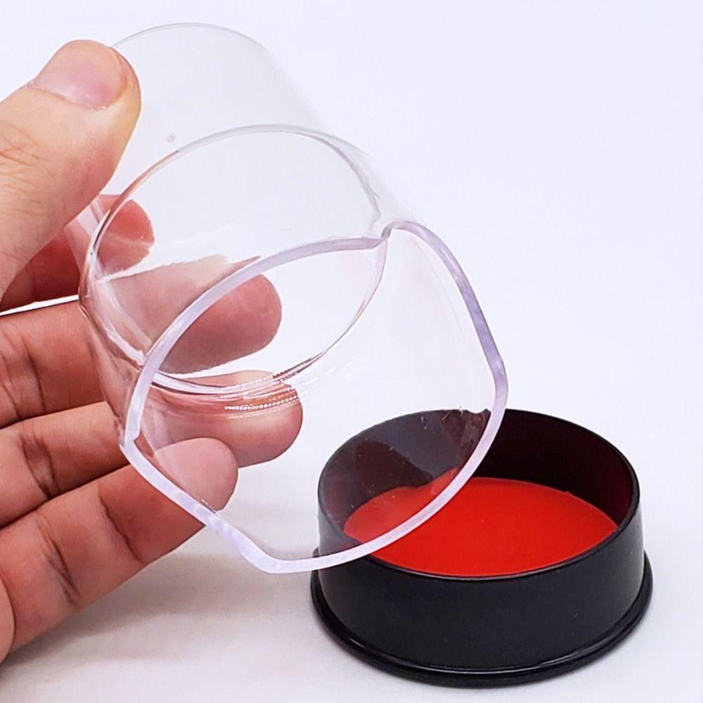 Transparent Stamp Ink Pad Efficient Stamp Cachet Box Multifuntion Inkpad with Cover  Contract