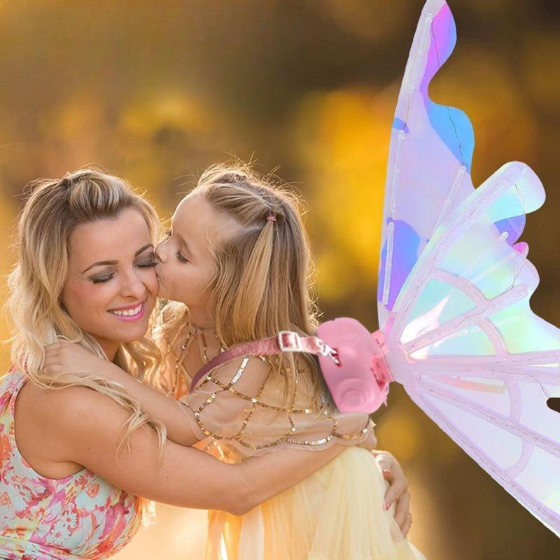 1PC Battery Powered Dreamy Fairy Wings Costume Accessory Angel Wings Girl Performance Props for Kids Elf Wings Party Decorations