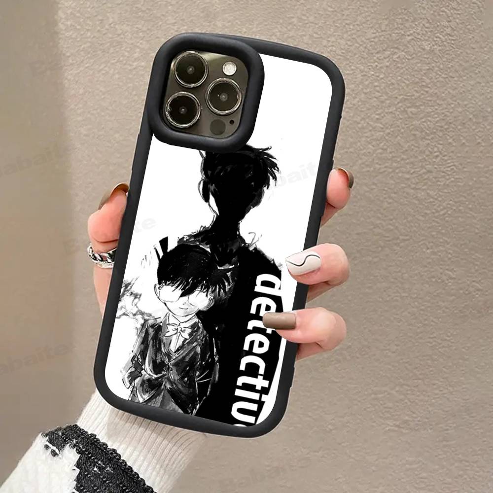 Детектив Конан МУЛЬТФИЛЬМ Для IPhone 17 Pro Max 16 15 14 13 12 11 Plus Черный Мягкий Чехол для Телефона