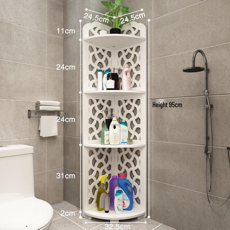 Треугольная угловая напольная полка для ванной комнаты для туалетных принадлежностей