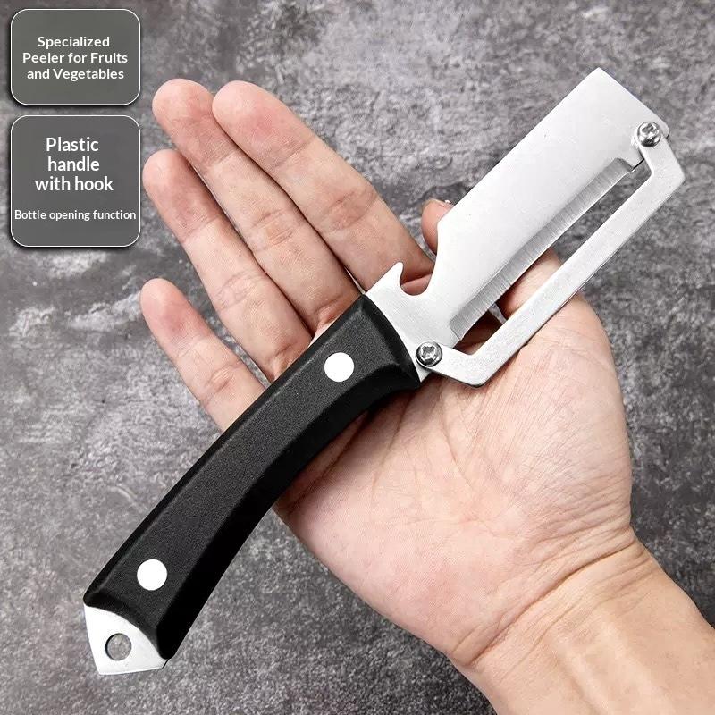 Stainless Steel Flat Edge Vegetable Peeler Potato Slicer Knife Easy Grip Handle Melon Grater for Quick Fruit Prep