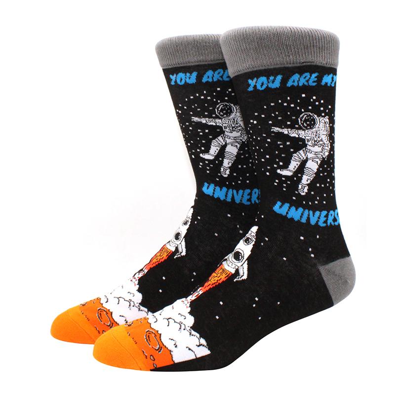 Новые мужские носки бренда Diamond Ramen Astronaut Pattern Hip hop Cool Socks для мужчин зимние толстые длинные носки для скейтбординга смешные цветные