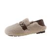 Fashion Women's Flat Cotton Shoes Winter New Round Head Deep Mouth Soft Sole Anti-slip Wear-resistant Plush Low-top Shoes