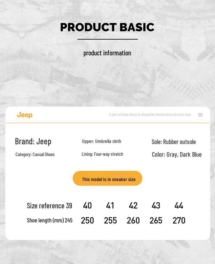 Jeep Мужские дышащие кеды-слипоны из парусины