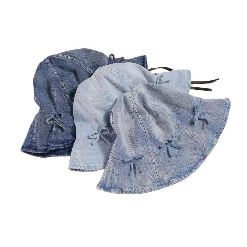 Джинсовые шляпы-ведерки с бантом, корейские кепки-бассейны для мужчин, модная солнцезащитная шляпа для путешествий