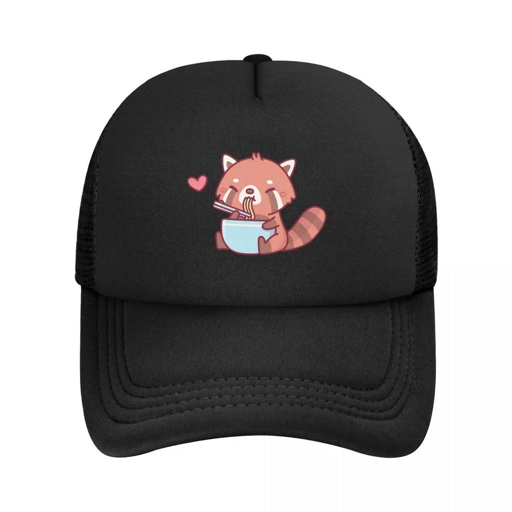 Милая Маленькая Красная Панда Ест Рамен Сетчатые Бейсболки Snapback Модные Бейсболки Кепки Для Улицы Для Мужчин И Женщин