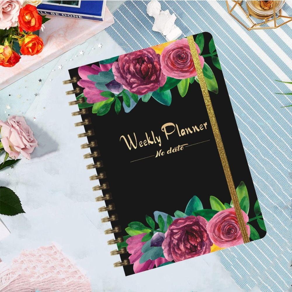 Высококачественный еженедельник формата А5 Планировщик Напоминание Эффективность Еженедельный график Без дат С ремешками Спиральный блокнот Офис