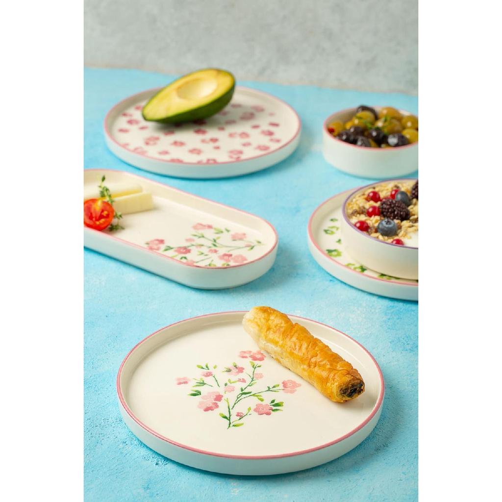 Berthe Floral 14 Piece Handmade Special Design Breakfast Set For 6 People