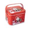 2pcs Decorative Christmas Candy Boxes Handheld Candies Organizers Portable Sweets Tins with Handle for Family Gathering