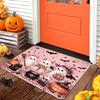 Holiday Non‑Slip Doormat, Boo Sign Black Cat Ghost Pumpkin Rug, Decor Entry Mat for Indoor Outdoor Front Door Porch Household