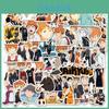 Яркий Haikyuu!! Набор из 52 ПВХ-наклеек, идеально подходящих для багажа и скейтбордов