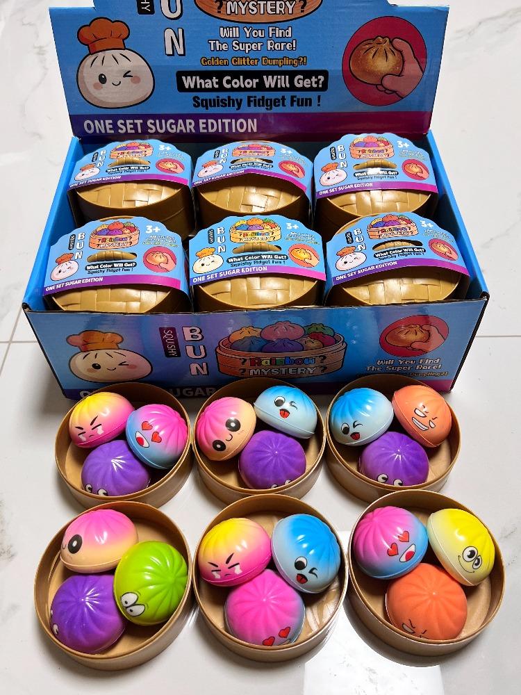 Сахарная версия Squishy Mystery Bun Игрушка Цветная Медленно Возвращающая Форму Пельмень Снятие Стресса Сжималка Игрушка-Антистресс Декор для Стола Ребенка Подарок