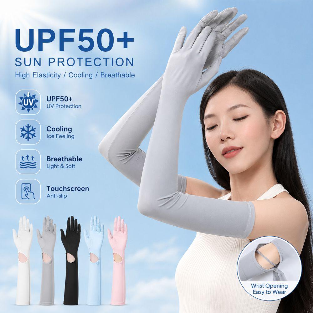 Летние перчатки из ледяного шелка UPF50+ Защита рук от солнца Перчатки для защиты от солнца Для женщин и девушек