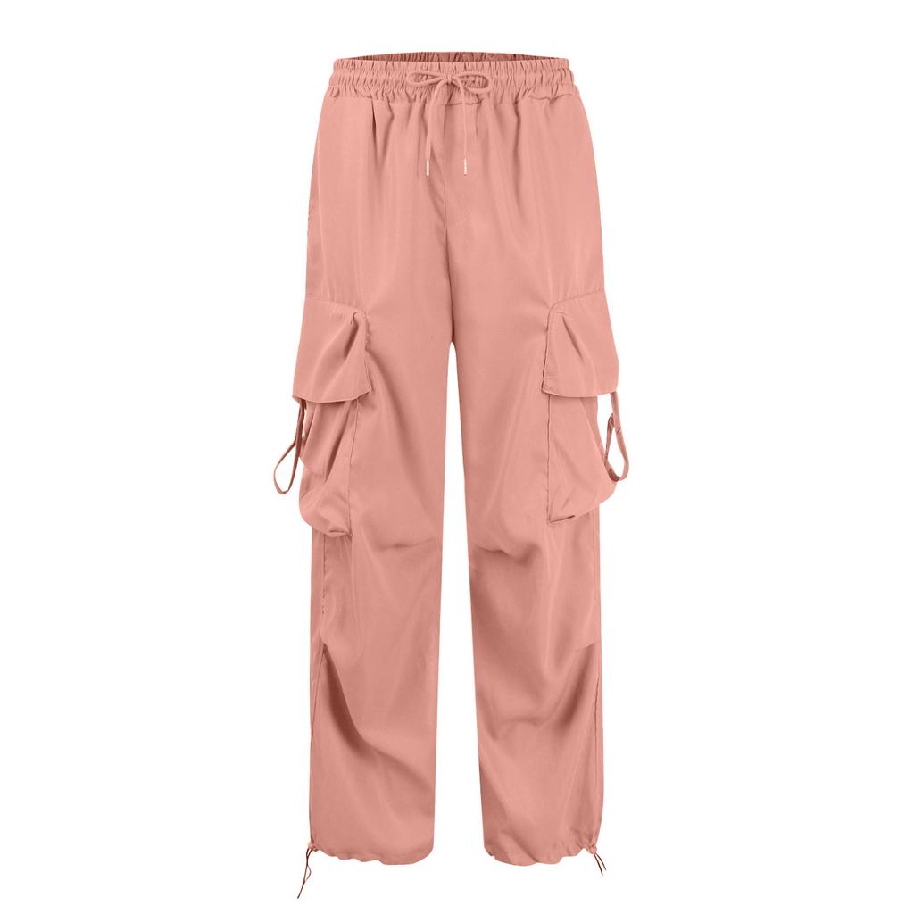 20/5000 Женские модные повседневные брюки-карго с широкими штанинами и высокой талией, многокарманные брюки