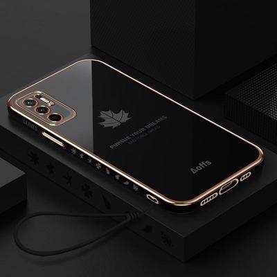 Силиконовый чехол с ремешком из кленового листа для Samsung S23 S22 S21 Ultra S20 A12 A22 A32 A13 A33 A53 A52 A14 A24 A34 A54/Redmi 12C 10 9A 9C 9T Note 12