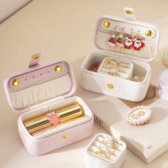 Jewelry Box Mini Portable Rings Earrings Necklaces Lipstick Storage Box Jewelry Organizer for Travel Outdoor